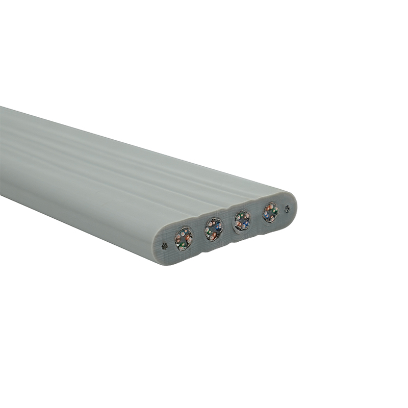 강철 와이어 및 4개의 Cat6 패치 케이블이 포함된 엘리베이터 플랫 케이블